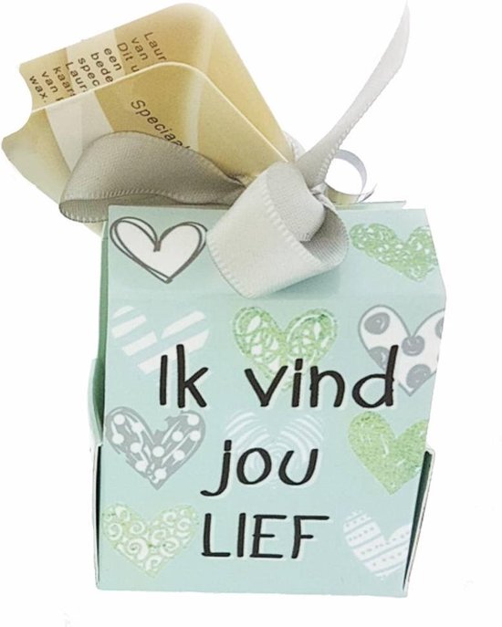 Geurkaarsje - Ik vind jou lief - Met bedeltje onderin