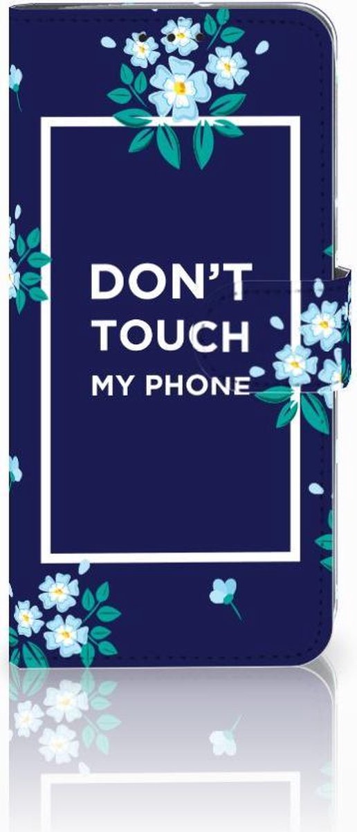 Motorola Moto G7 Power Portemonnee Hoesje Flowers Blue DTMP
