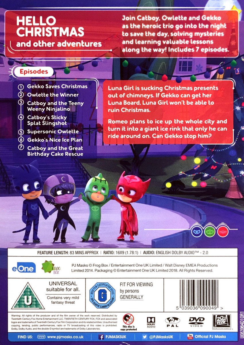 PJ MASKS: HELLO CHRISTMAS DVD (Dvd) | Dvd's | bol.com