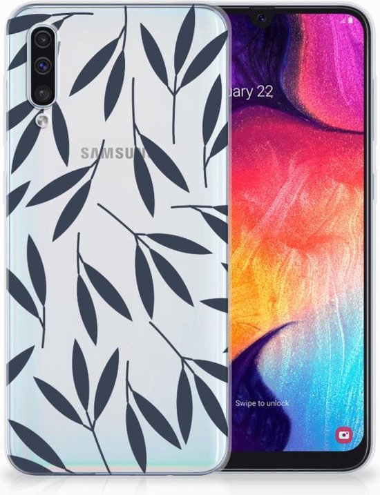 Samsung Galaxy A50 TPU Case Leaves Blue