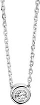 The Jewelry Collection Ketting Zirkonia 1,4 mm 42 + 3 cm - Zilver
