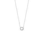 The Jewelry Collection Ketting Rondje Zirkonia 0,8 mm 40 + 3 cm - Goud