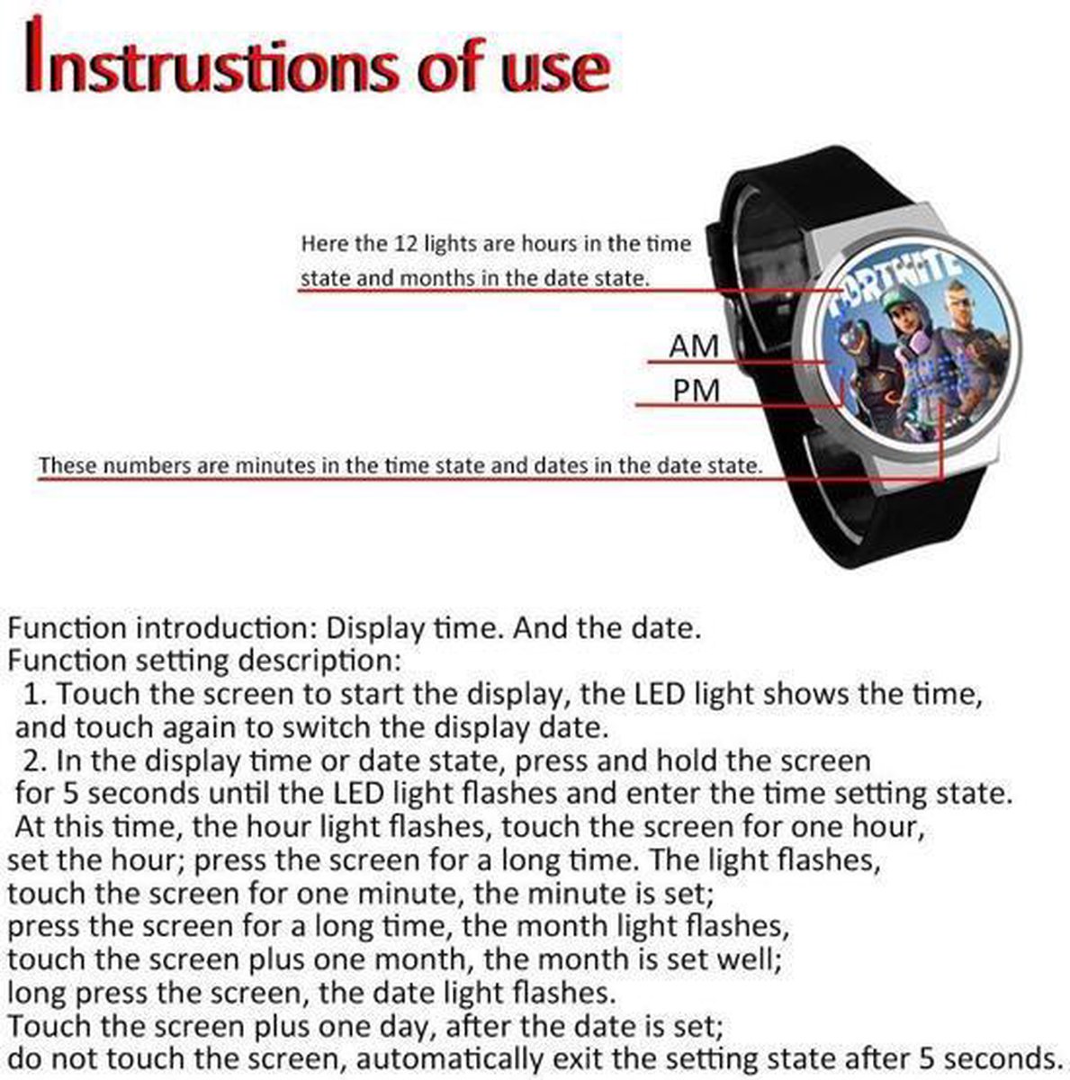 Fortnite Logo LED Horloge Fortnite Team Deluxe Touch Incl