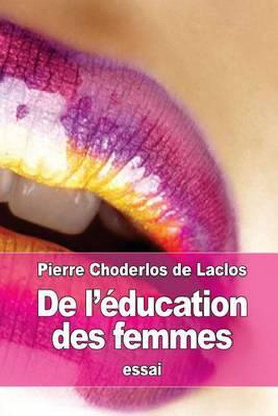 Lippen met paarse, gele en roze make-up. Titel: De l'éducation des femmes.