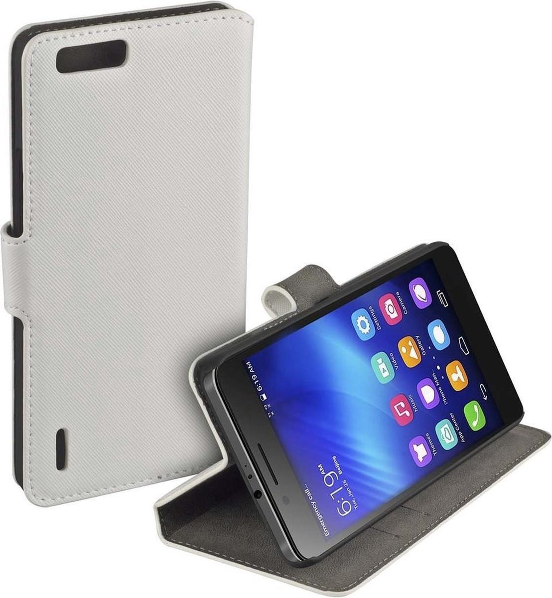 HC wit booktype Honor 6 Plus telefoonhoesje