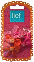Strikjes klittenbandelastiekjes Roze/Oranje - Lief Lifestyle
