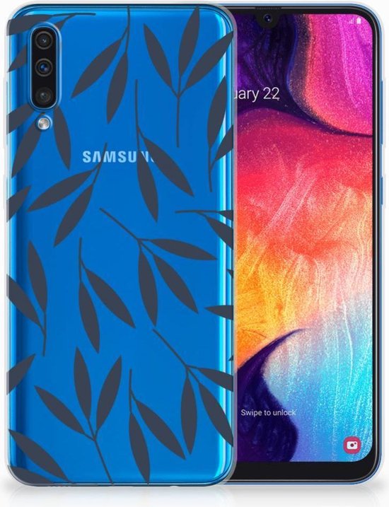 Samsung Galaxy A50 TPU Case Leaves Blue