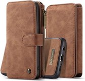 CASEME Samsung Galaxy S9 Plus Retro Portemonnee Hoesje - Bruin