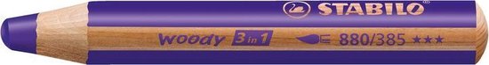 STABILO woody 3 in 1 - Multi Talent Kleurpotloden - Etui Met 10 Kleuren + Puntenslijper