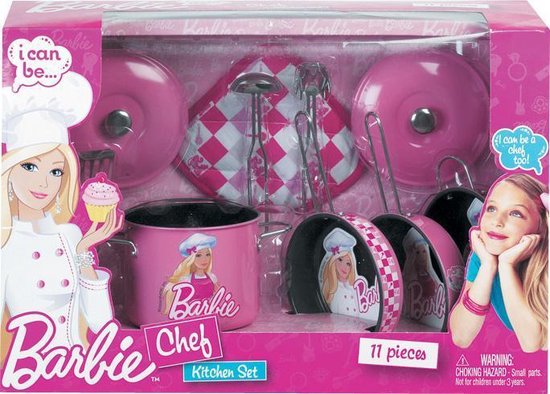 Gevoel pleegouders Ijdelheid Barbie Metalen Pannenset 2 kleuren voor kinderen | bol.com