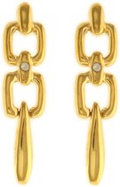 Behave® Dames oorbellen oorhangers goud-kleur 6cm