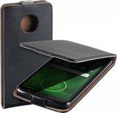 MP case zwart eco lederen flip case Motorola Moto G6 flip case hoesje