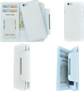 Pearlycase 2in1 back en book case pu-leder hoesje Wit met magnetisch uitneembaar behuizing en sluiting voor Apple iPhone 6 / iPhone 6S