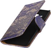 BestCases.nl Blauw Lace booktype wallet cover cover voor Samsung Galaxy J3 2016