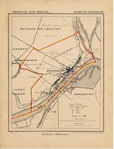 Historische kaart, plattegrond van gemeente Zwijndrecht in Zuid Holland uit 1867 door Kuyper van Kaartcadeau.com