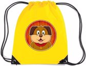 Honden rijgkoord rugtas / gymtas - geel - 11 liter - voor kinderen