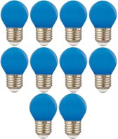 10 stuks - Calex LED kogellamp Gekleurd E27 1W Blauw