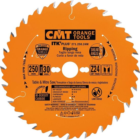 Lame De Scie Circulaire CMT 271.165.24H Ultra Fine - 165mm 24 Dents Pour Bois