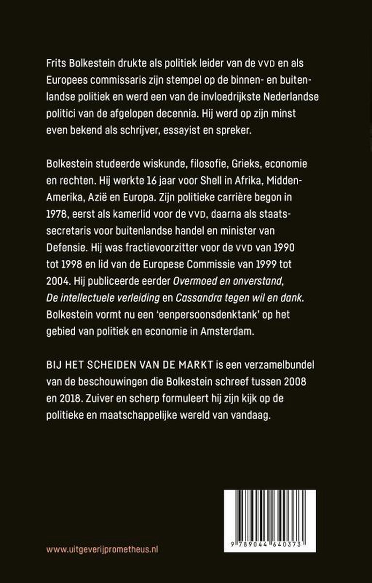Bij het scheiden van de markt - back cover