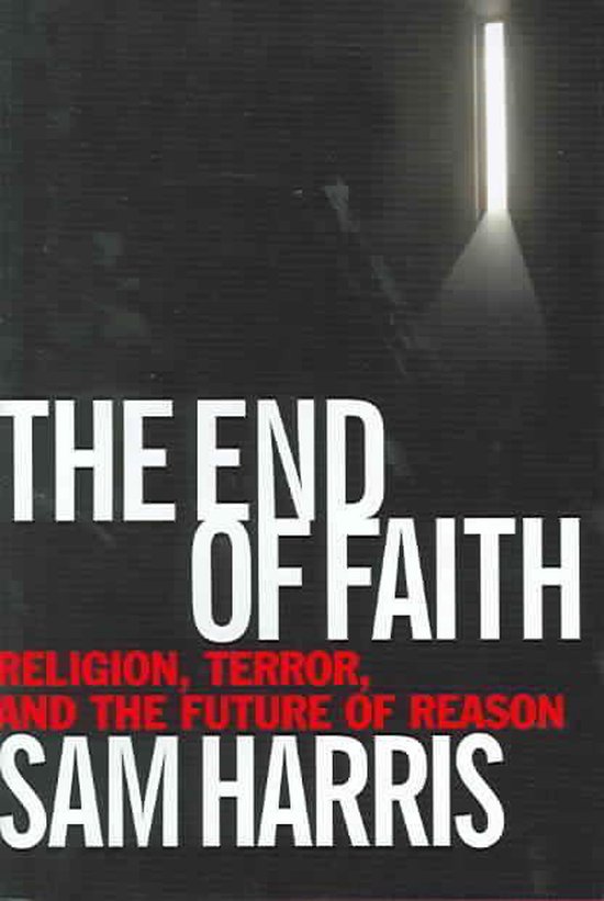 Livre 'The End of Faith' de Sam Harris. Titre en lettres blanches sur fond noir. Sous-titre rouge.