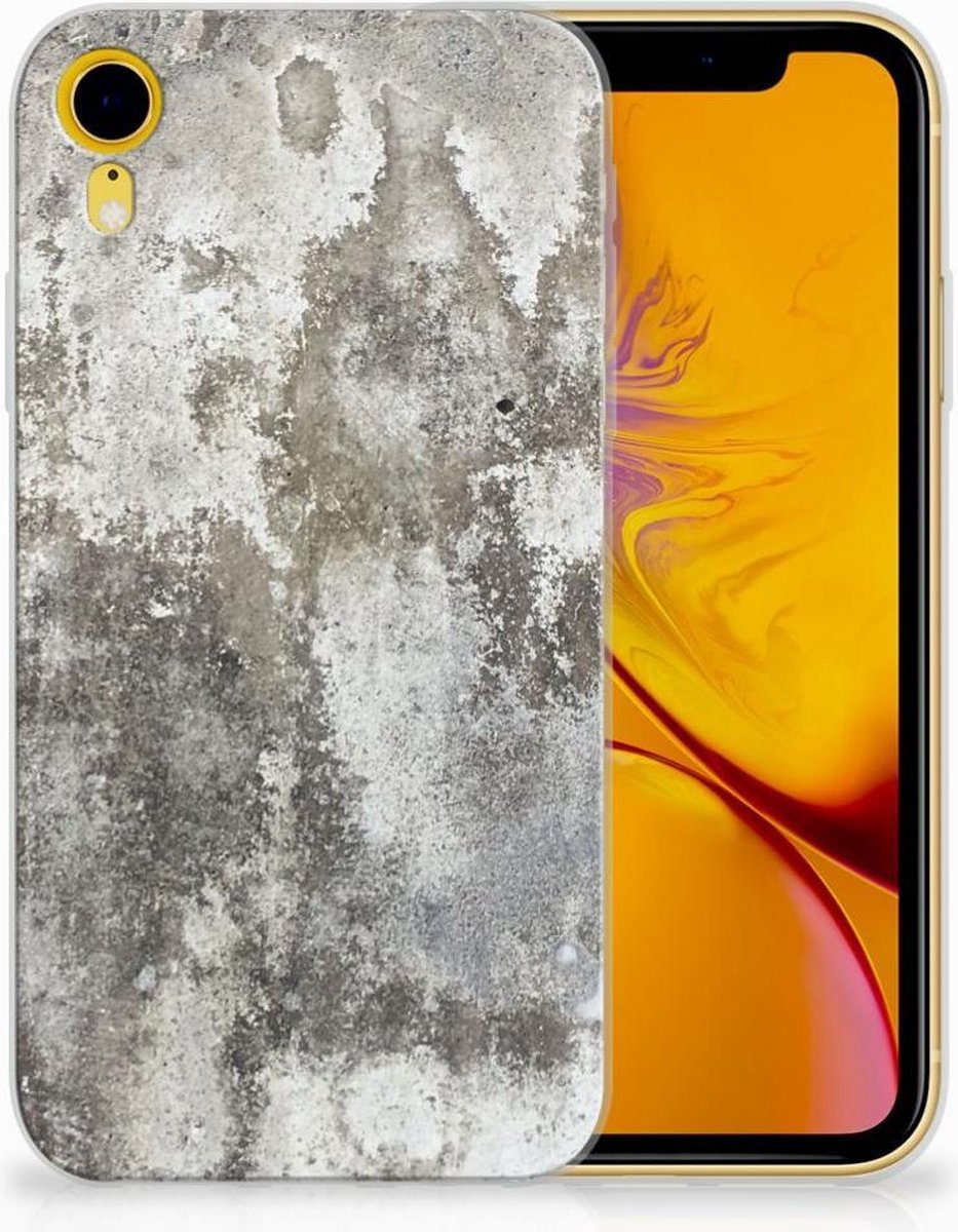 Apple iPhone Xr TPU Siliconen Hoesje Beton Print