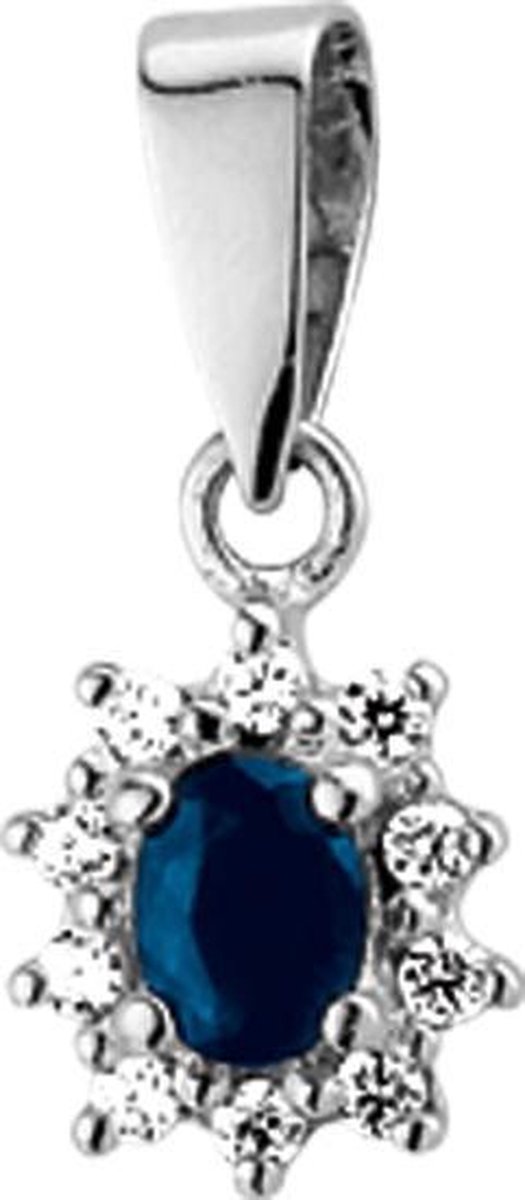 The Jewelry Collection Hanger Saffier En Zirkonia - Goud