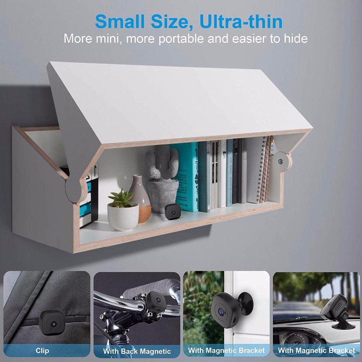 Camera Espion- 1080P HD Mini Camera Surveillance WiFi Interieur Longue Durée De Vie De La Batterie Caméra De Surveillance Sans[447] - Appareil Photo