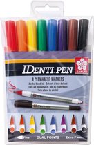 4x Sakura merkstift IDenti-Pen, etui van 8 stuks in geassorteerde kleuren