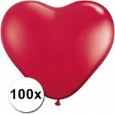 Hartjes ballonnen rood 15 cm 100 stuks
