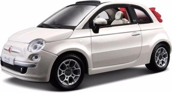 ik ontbijt Polair een vergoeding Modelauto Fiat 500 cabrio wit 1:24 - speelgoed auto | bol.com