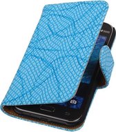 Blauw Basketbal Hoesje Samsung Galaxy J1 2015 Booktype Wallet Cover
