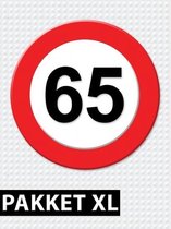 Verkeersbord 65 jaar feestartikelen pakket XL