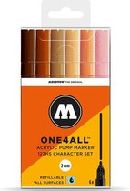 Molotow acryl stiften set - ONE4ALL 2 mm Karakter set - 6 kleuren