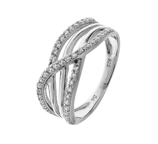 The Jewelry Collection Ring Zirkonia - Zilver