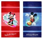 Disney luxe strandlaken set Micky & Minnie (75x150cm/100% Katoen)