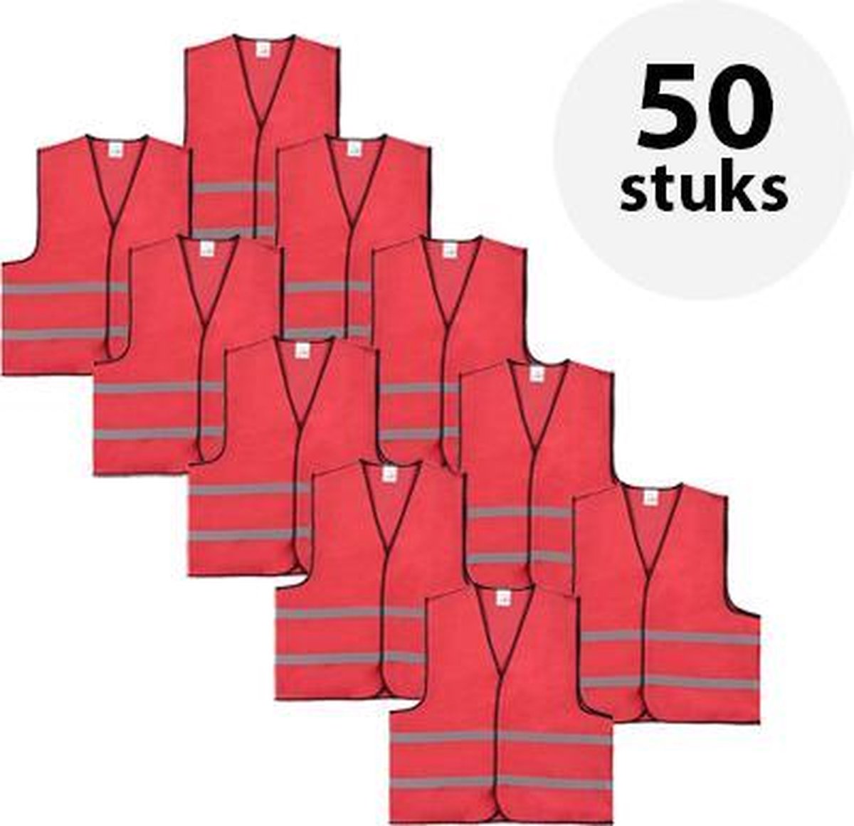 Veiligheidshesje - Veiligheidsvest - Kind - Rood - 50 stuks