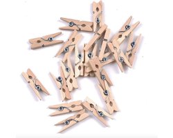 Houten mini knijpers- 20 stuks- Ideaal voor foto's en andere huishoudelijke/zakelijke artikelen
