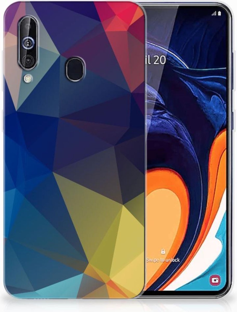 Samsung Galaxy A60 TPU Hoesje Polygon Dark