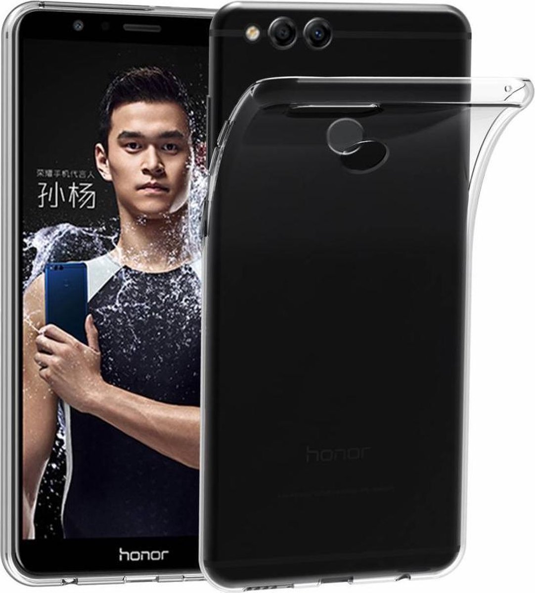 Transparant TPU Siliconen Case Hoesje Geschikt voor Huawei Honor 7X