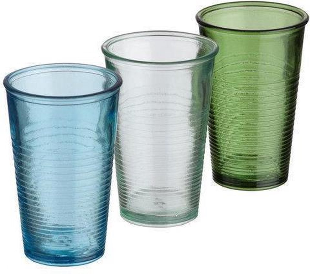 Jamie Oliver - Vintage glazen 3 stuks Gekleurd transparant - Recycled glas