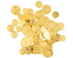 Piraten schatkist speelgoed munten - goud - 50x stuks - kunststof