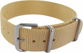 Max Horlogeband 8CS 20011 Nato Horlogeband - Ø18 mm - Beige / Zilverkleurig