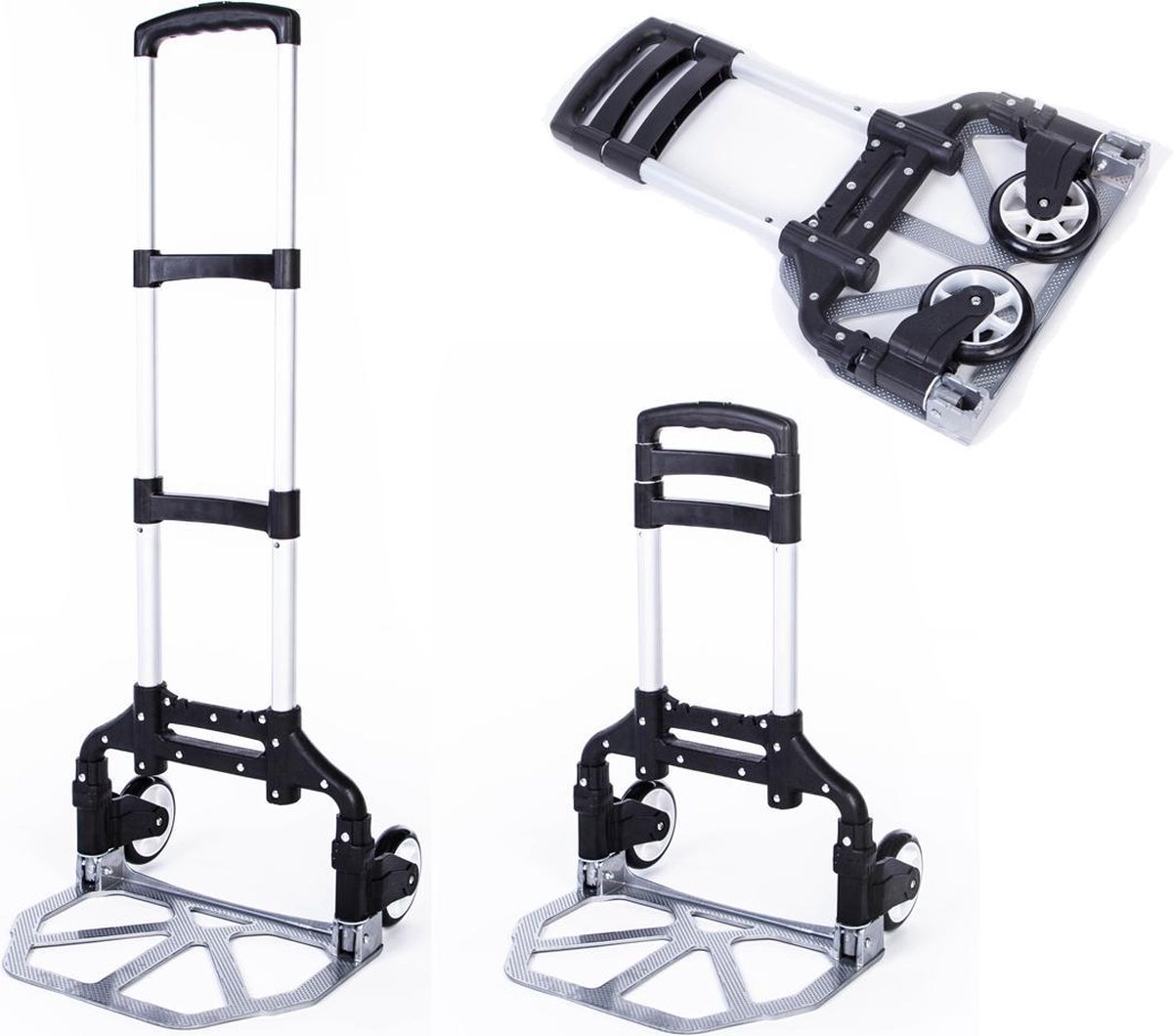 Chariot De Transport Pliable PROREGAL Taurus 150 - Charge Max 150 Kg - Plateforme Extensible 67x45 Cm - Poignée Réglable