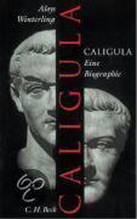 Boek "Caligula Eine Biographie" met een buste van Caligula.