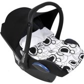 Dooky Baby Blanket Black Circles - 70x85 cm - convient pour berceau, siège auto et landau