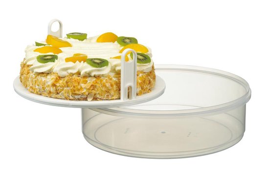 Sunware Gallery Line Contenitore Per Torte 8,3L Con Sollevatore - Trasparente/Blu, Ø35cm - 2