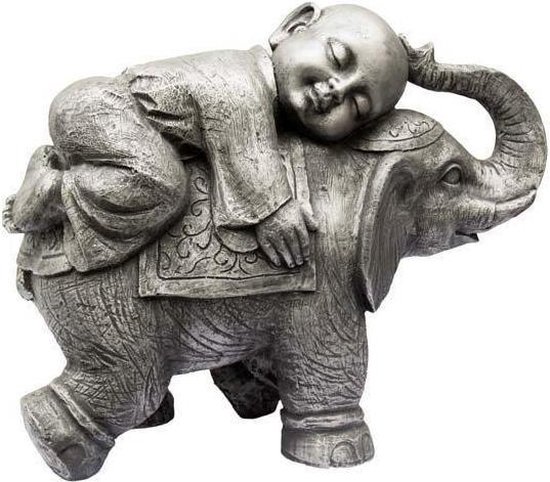 Beenmerg bekennen boete Boeddha Tuinbeeld Monnik op olifant | bol.com
