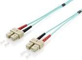 Equip LWL-patchkabel glasvezel kabel SC->SC 50/125mμ 30.00m Multimode Duplex turquoise polybag