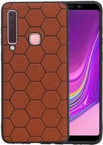 Hexagon Hard Case voor Samsung Galaxy A9 2018 Bruin