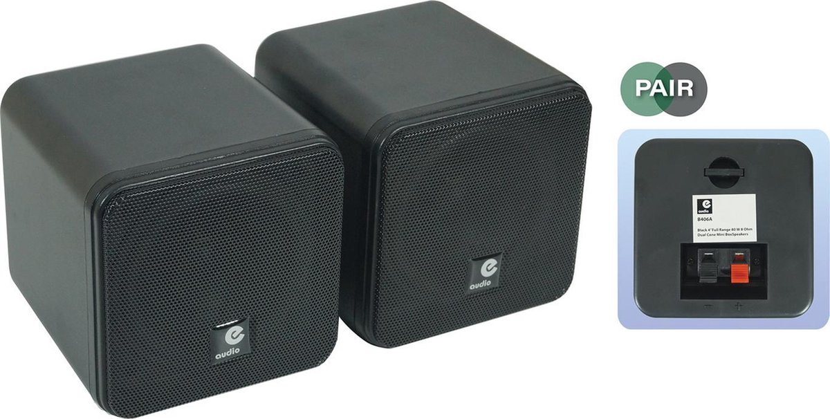 Zwarte 4 range mini opbouw luidsprekerset 80 watt bol.com